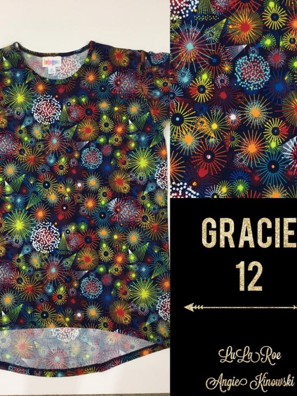 LuLaRoe Kids Gracie Top - Fireworks